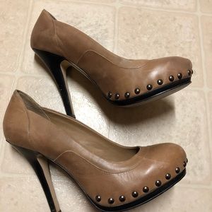 Tan heels with studs